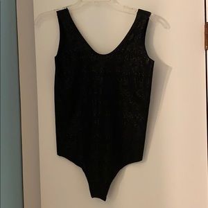 NWT black with shimmer, lace illusion bodysuit